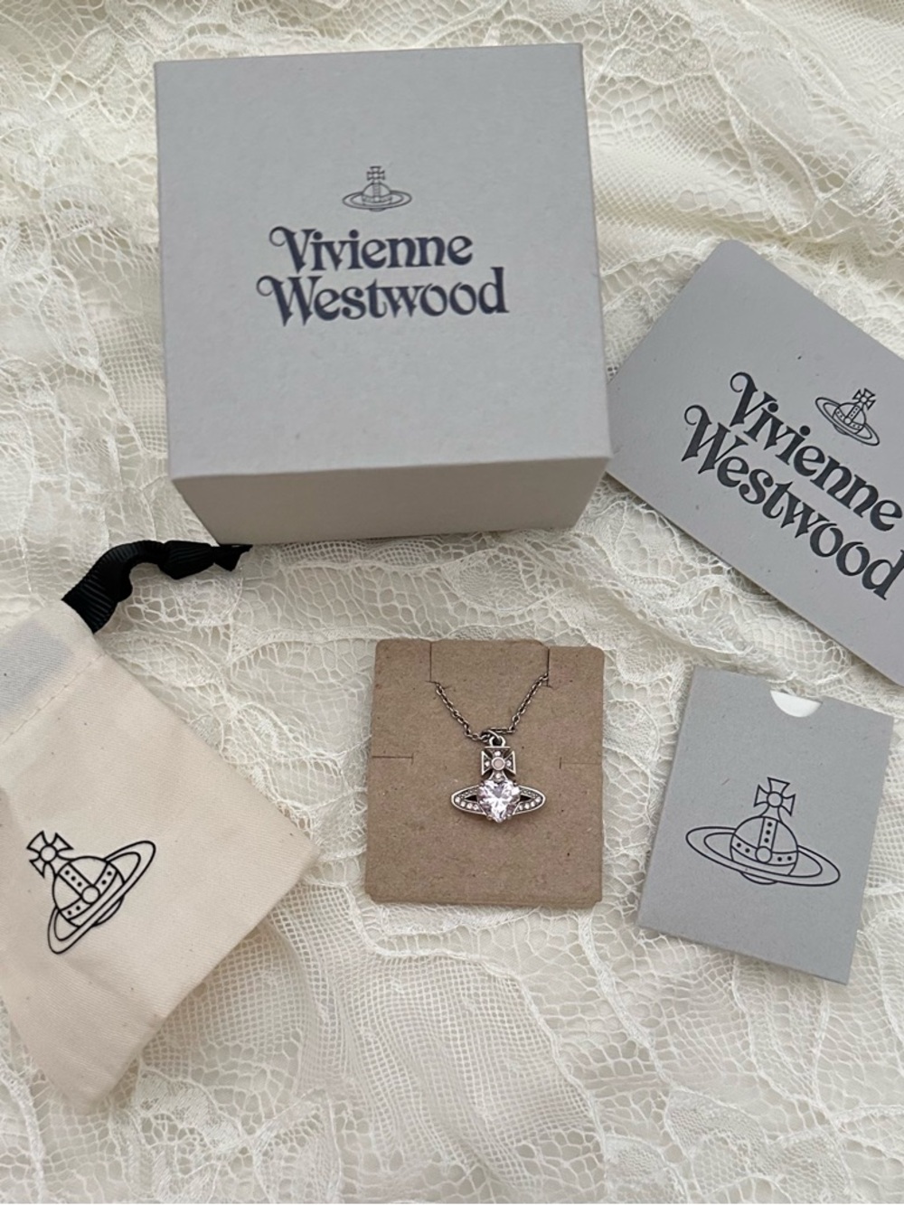 AUTHENTIC Vivienne Westwood Pink and Silver Ariella Necklace